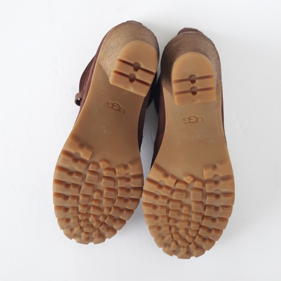 Ugg Calynda Leather Boots Ankle size 8 Brown - Picture 6 of 10